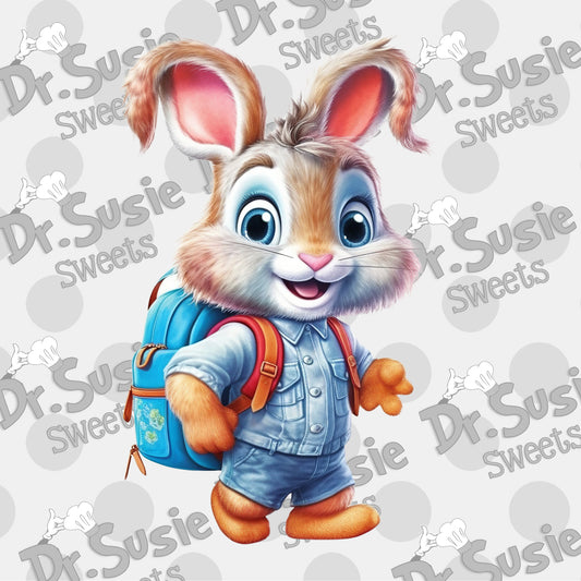 Rabbit with Backpack-Edible Printer Digital Image