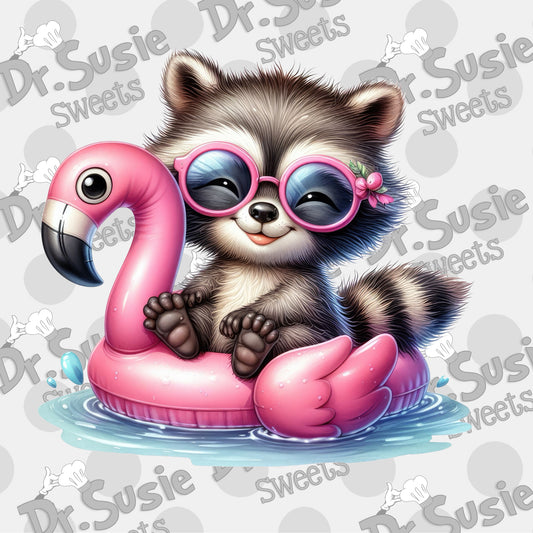 Raccoon Floatie-Edible Printer Digital Image