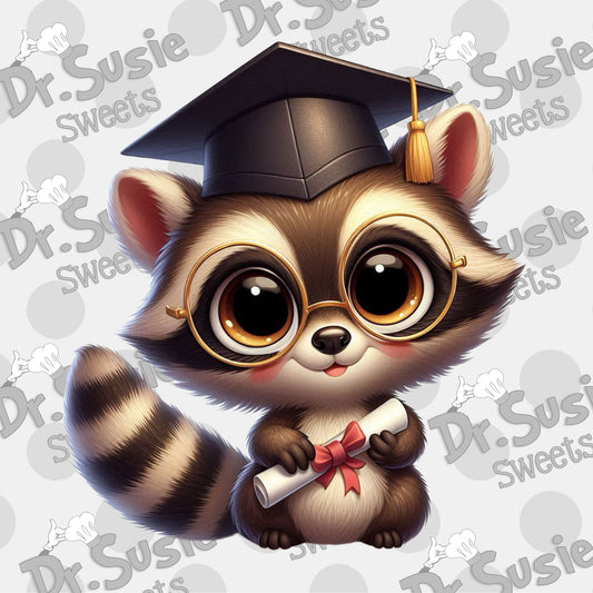 Raccoon Grad-Edible Printer Digital Image