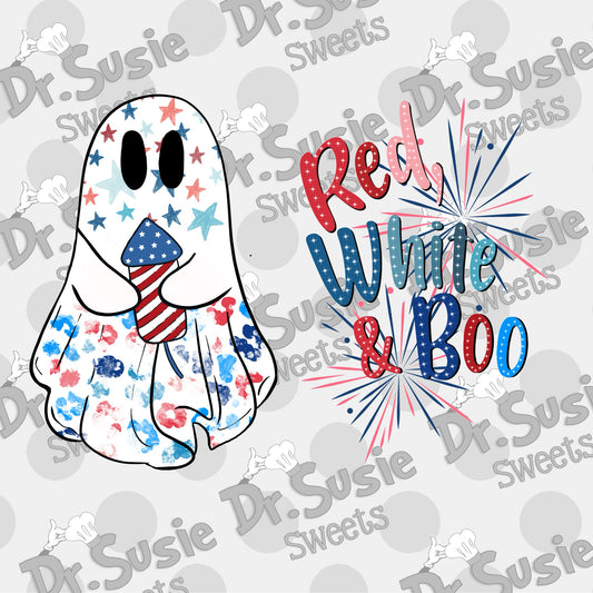 Red White and Boo Set-Edible Printer Digital Image