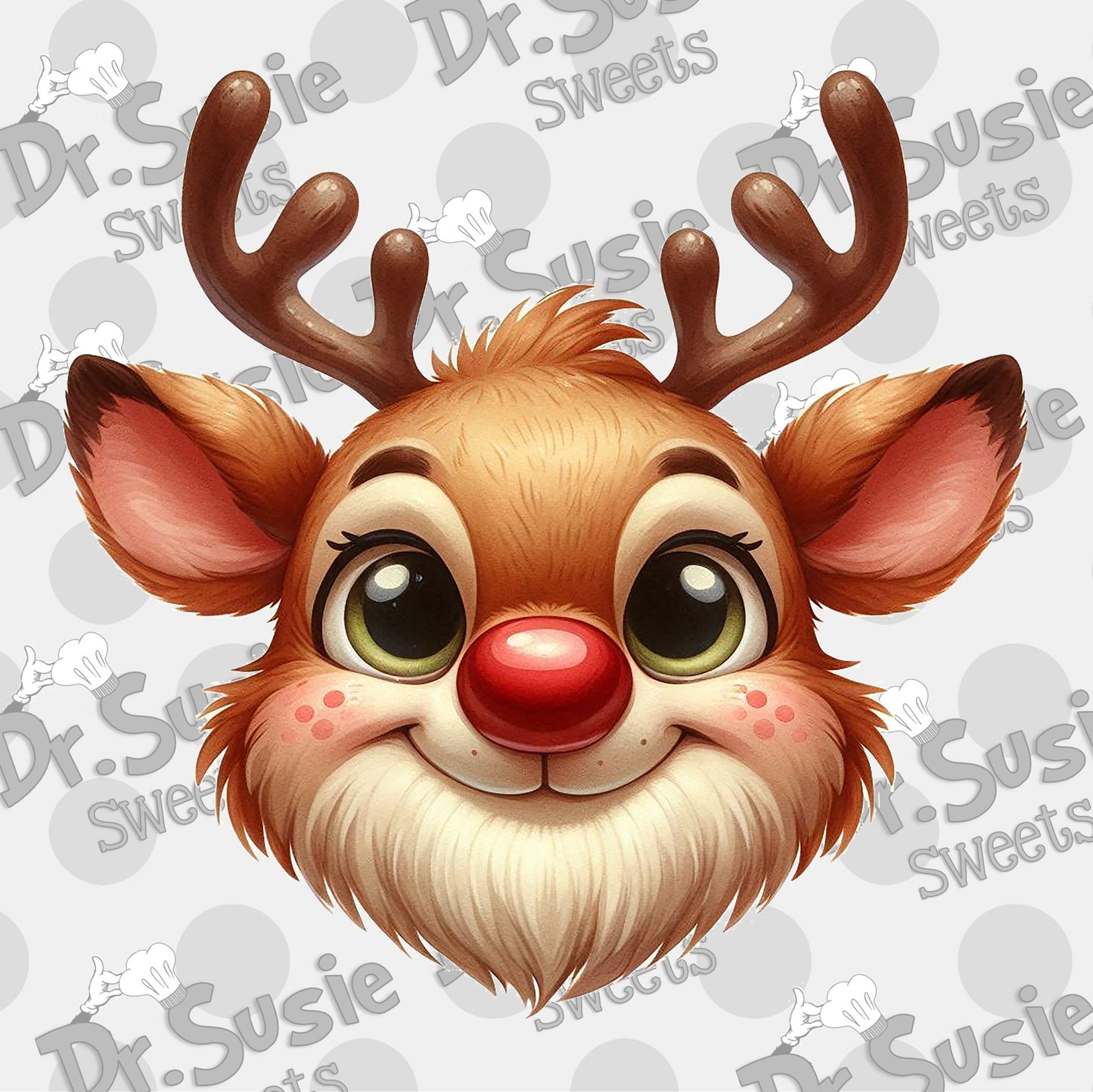 Reindeer Face-Edible Printer Digital Image