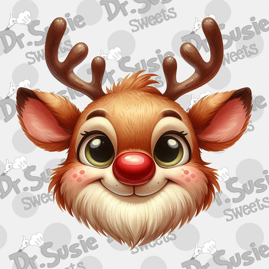 Reindeer Face-Edible Printer Digital Image