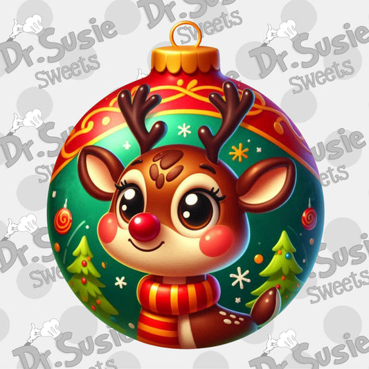 Reindeer Ornament-Edible Printer Digital Image