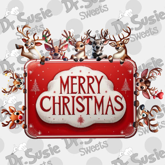 Reindeer Sign-Edible Printer Digital Image