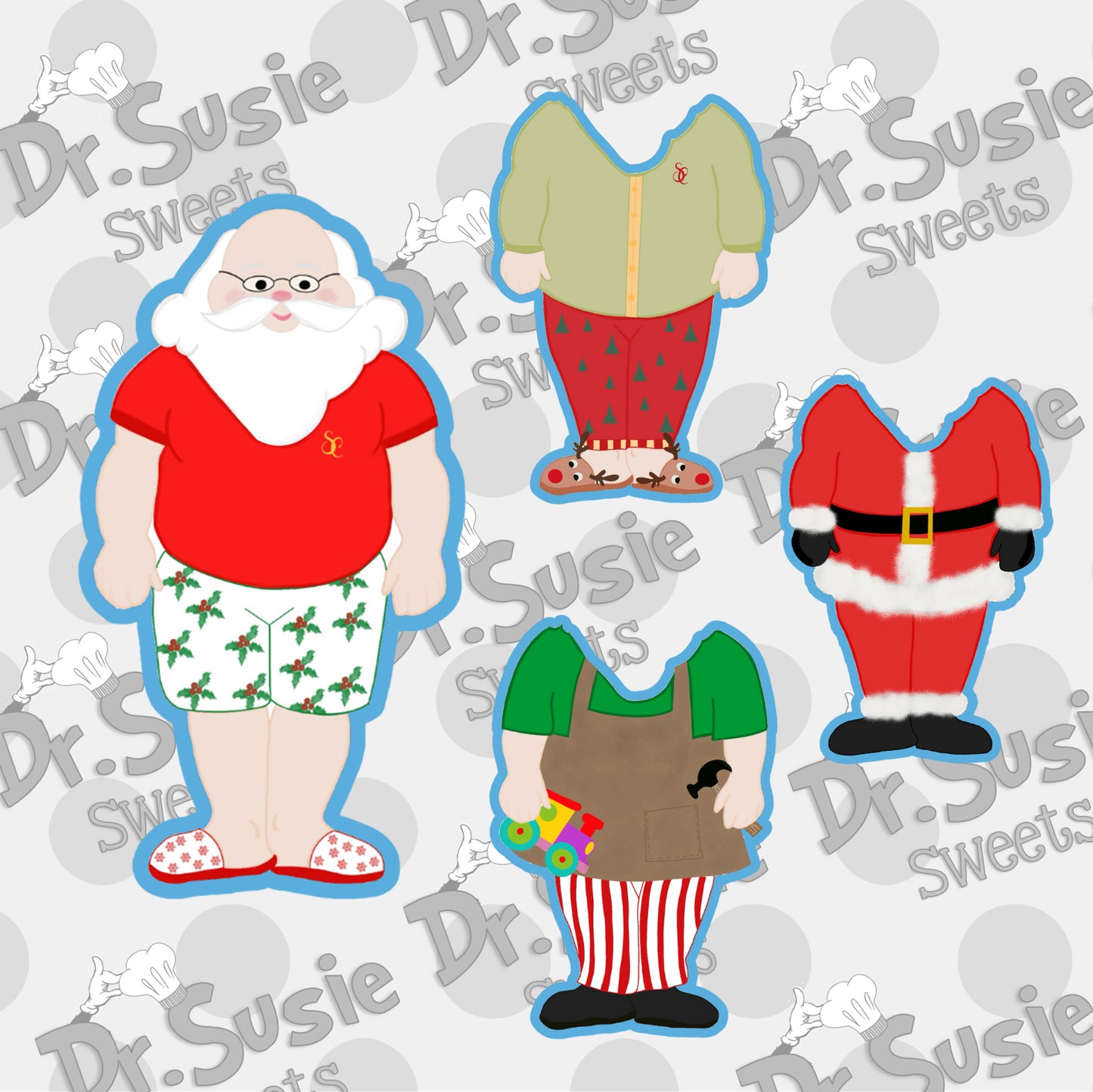 Santa Paper Doll and Paper Doll Box-STL Files