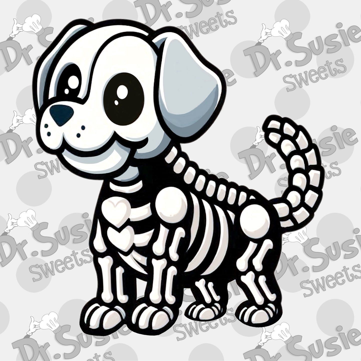 Skeleton Dog-Edible Printer Digital Image