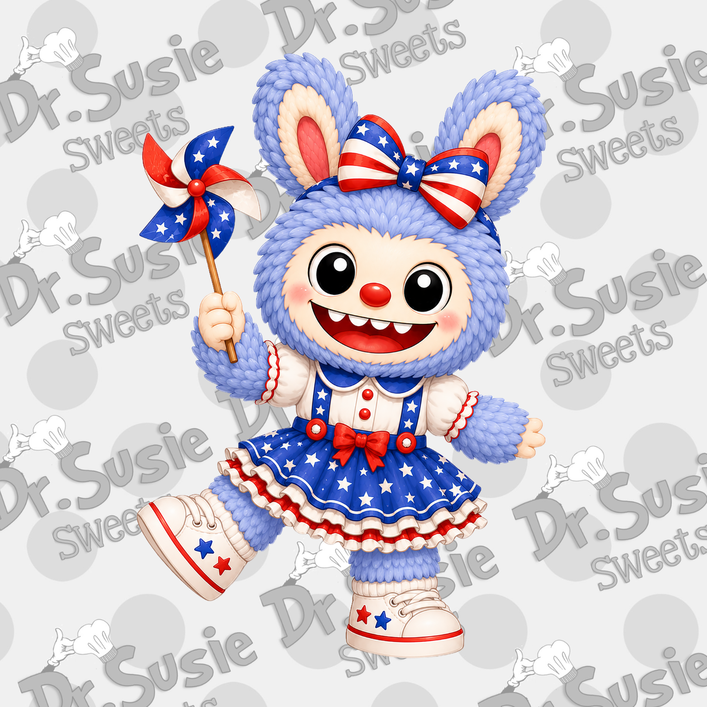 Patriotic Fuzzy Monsters-STL
