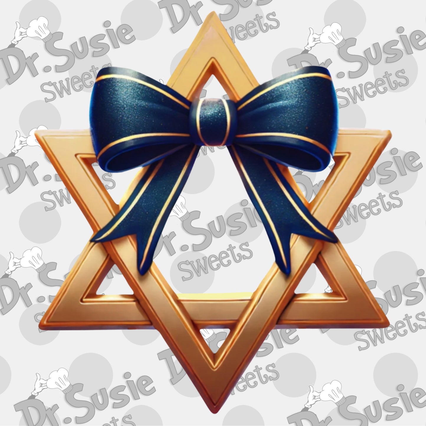 Star of David with Ribbon-Edible Printer Digital Image