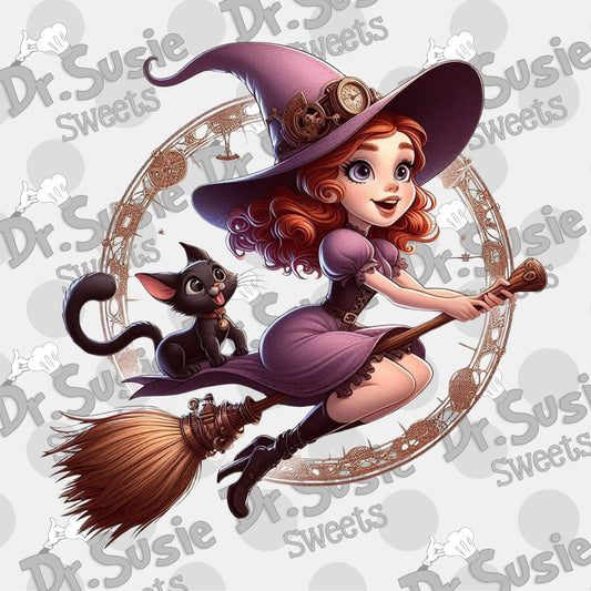 Steampunk Witch-Edible Printer Digital Image