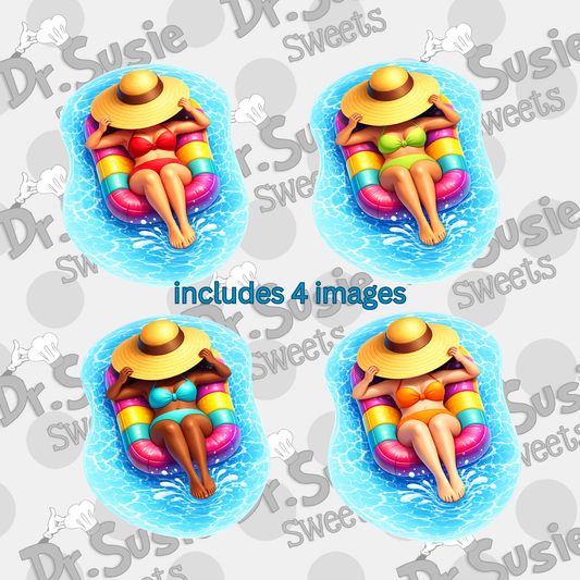 Sunbathing Mom-Edible Printer Digital Image