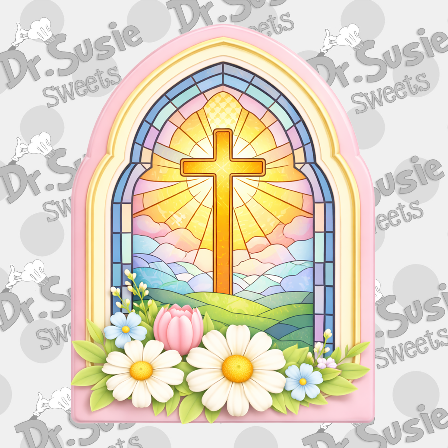 Sunrise Cross Plaque-STL File