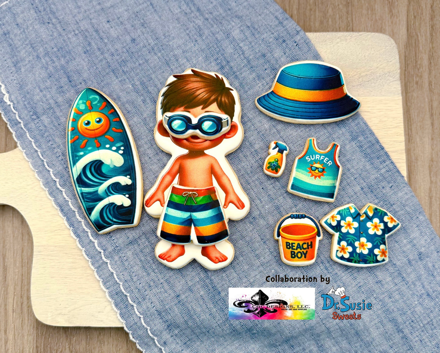 Beach Day Buddy:Surfer Boy Edition-Edible Printer Digital Image