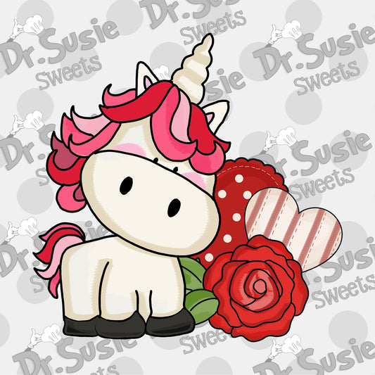 Valentine Unicorn Edible Printer Digital Image