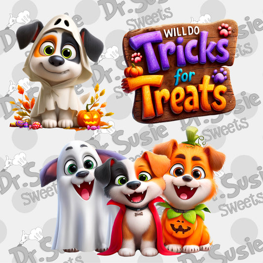 Will Do Tricks for Treats Set-Edible Printer Digital Image