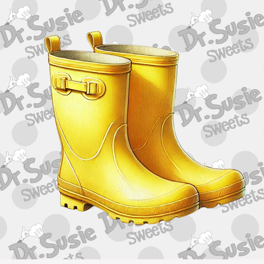 Yellow Rain Boots-Edible Printer Digital Image